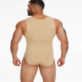 Mens Sleeveless Shapewear  Compression Bodysuit Tummy Control Waist Trainer Slimming Undershirts Open Crotch Corset