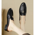 New Women's 2026 Retro Mules Low Heel Loafers Slip-On Shoes Elegant Daily Commute Casual Flat