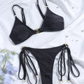 Rinabe String Bikini Blue Bandage Swimwear High Cut | SAMAG
