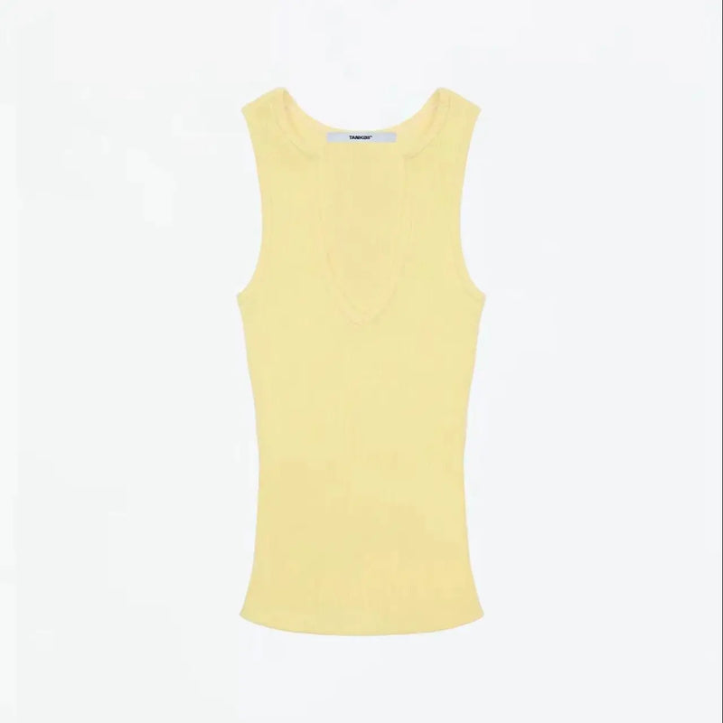 ANK Air Summer Top with Solid Color, Black and White Powder, Wide Shoulder Strap, I-Shaped Tank Top, Women's Sports, Daily Wear
