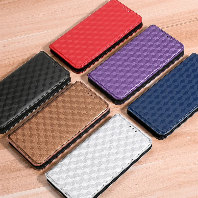 Magnetic Wallet Leather Case for Samsung Galaxy S25 Ultra S24 Plus S23 A06 A16 A26 A36 A56 A17 Flip Stand Card Solt Bag Cover