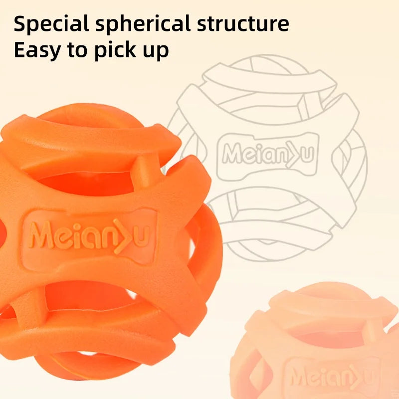 Durable Hollow Elastic Dog Chew Ball Interactive Teeth Cleaning Molar Toy Fetch Ball for Small to Medium Sized Dogs