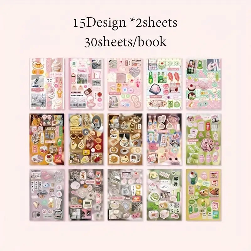 Mr. Paper 45 Sheets/book Creative Sticker Book Used of DIY Phone Case Photo Frame Album Scrapbook Retro Decoration Art Stickers