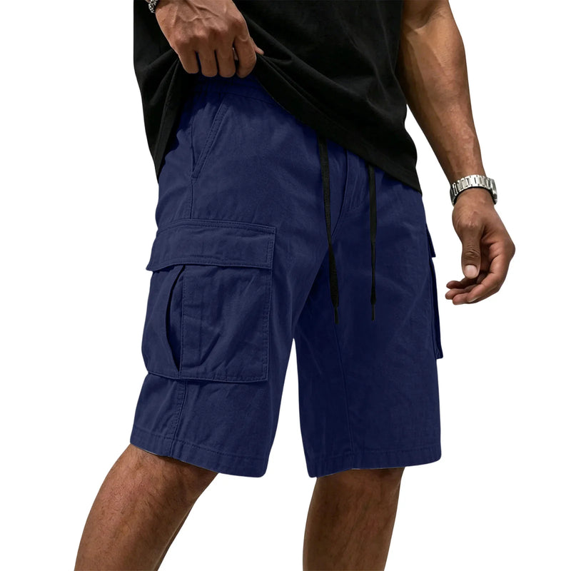 Men Multi-color Cargo Shorts Summer Loose Drawstring | SAMAG