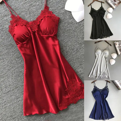Sexy Pajamas Women's Silk Suspender Nightdress Ladies | SAMAG