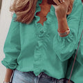 New European and American Long Sleeved Ruffled Shirt - View 5 | SAMAG