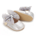 Spring and Autumn Baby Cute Silver Princess Shoes 0-12 Months Comfortable Walking Shoes for Baby Girls