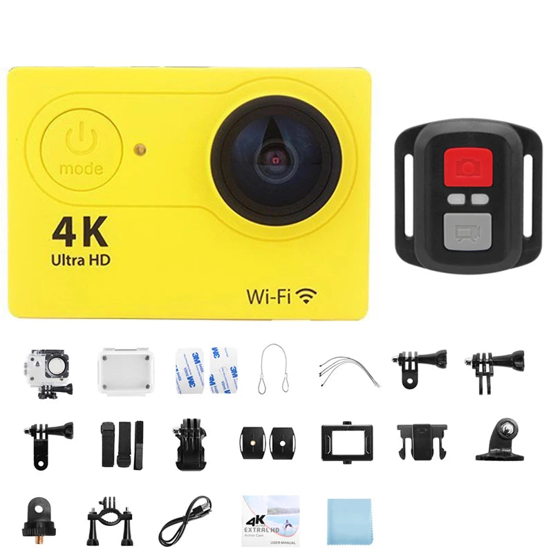 Ultra HD 4K Original Action Camera 1080P/30FPS WiFi 170D Diving Underwater Waterproof Helmet Vedio Remote Control Mini Sport Cam