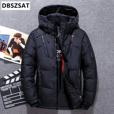 20 Degree Winter Down Coat Men White Duck Parkas Jacket | SAMAG