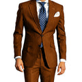 Men's Classic Stripe Suits 2 Piece ( Blazer+Pants ) Notch Lapel 2 Buttons Slim Fit Jacket & Trousers for Business Casual Wedding