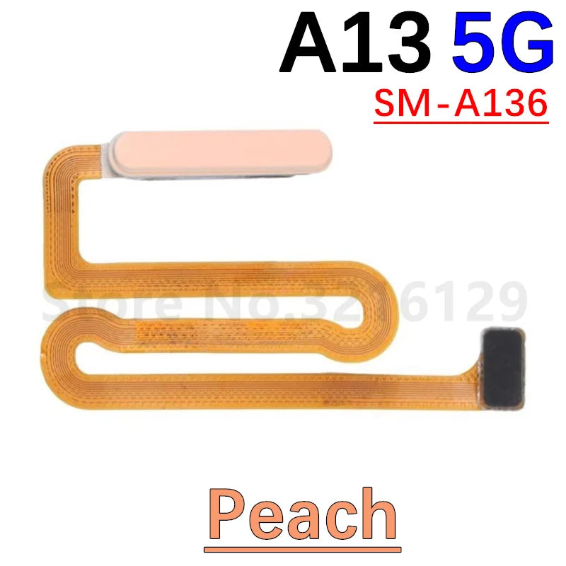 New For Samsung A13 A135 A136 A137 A03s A037 Home Button Fingerprint Sensor Flex With Power Key Button Flex Cable