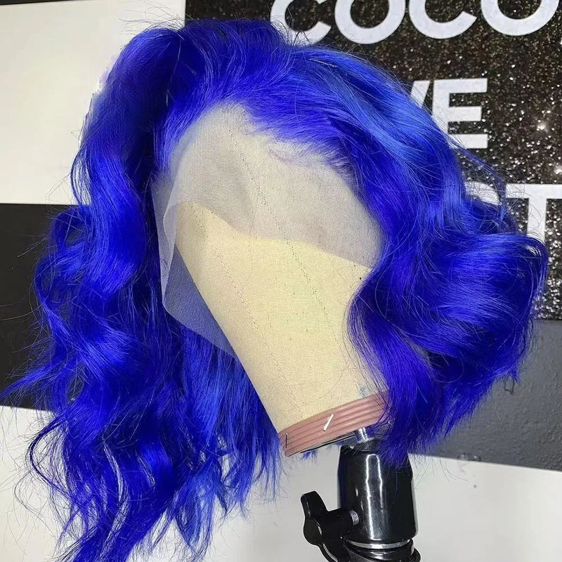 Hot Red Short Body Wave Lace Front Wigs 13x4 HD Bob Lace Wig Pre Plucked Glueless Synthetic Daily Wear Cosplay Heat Resistant
