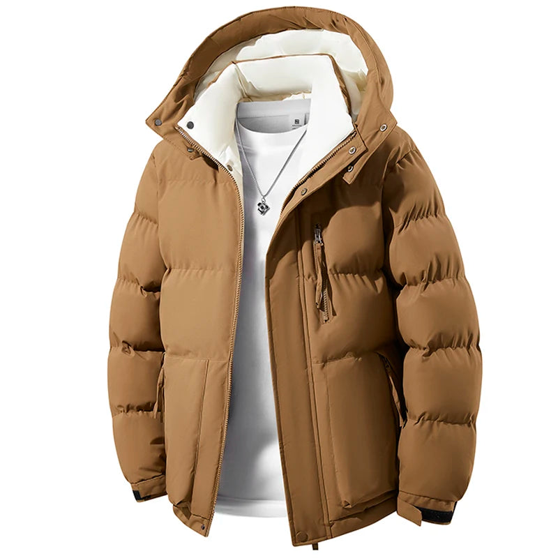 Men's Jacket Stand Collar Mens Parka Winter New Down Jacket Fleece Warm Jackets Men Business Leisure Coat Baseball Coats 3568