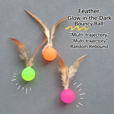 Elastic Bouncy Badminton Cat Toy Luminous Night Glow Pet | SAMAG