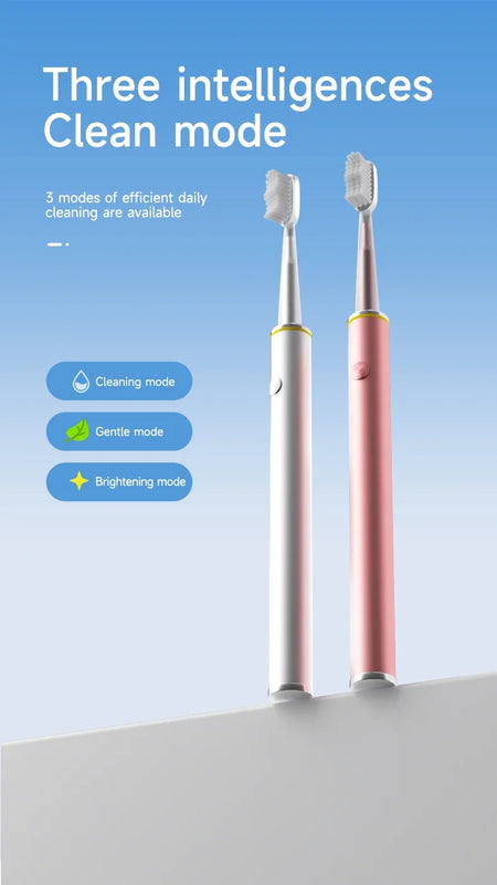 Sonic Electric Toothbrush Mental Thin Brush Body Timer Rechargeable Toothbrush for Women Pure Wisdom Beauty Soft DuPont Bristle