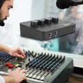 Portable Karaoke Microphone Mixer 3.5mm AUX BT Connection Dual Mic Inputs Digital Audio Mixer for DJ Sound Home Party & Theater
