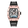 Hot Selling New High Quality Barrel Case Automatic Watch Stylish Sports Silicone Strap Mechanical Business Casual Watches