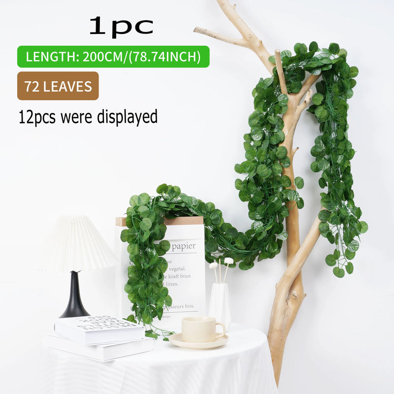 Artificial Plants Home Decor Green Silk Hanging vines Fake Leaf Garland Leaves Diy For Wedding Party Room Garden Decoration