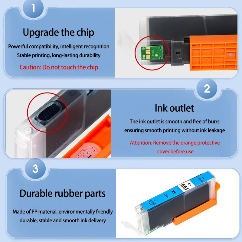 PGI-550 CLI-551 PGI550XL Compatible Ink cartridge - Visuel 4 | SAMAG