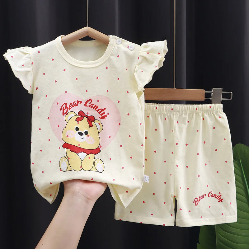 Baby Girls Clothes Sets For Kids Cartoon T - shirt+Short - View 9 | SAMAG