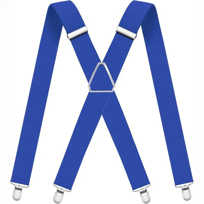 New Adjustable Adult Suspenders Elastic Strong Metal Clips Adult Belt 4 Clips Clip-on Suspenders Men Women