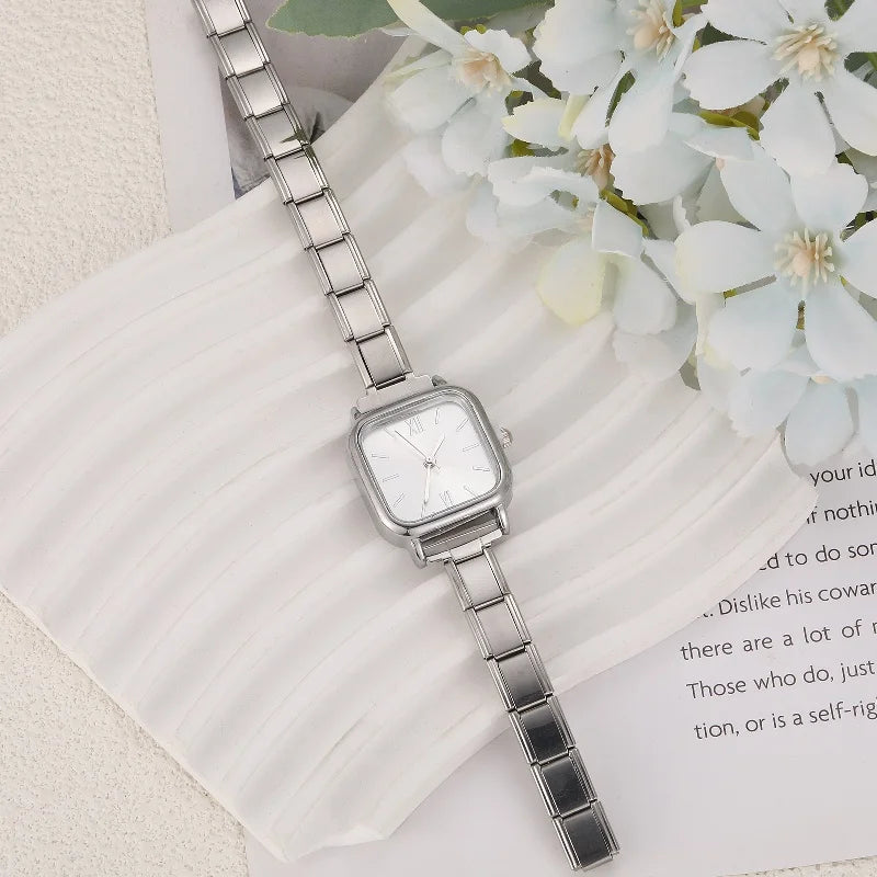 9MM Titanium Stainless Steel Bracelet for Women Men Watch Bracelet DIY Making Italian Charm Link Bracelets Replacement Fashion