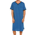 Men's Short Sleeve Thin Lengthened Leisure Pajamas Loose Skin Friendly Stretchy Robes Homewear Bathrobes Vintage Nightgown M-3XL