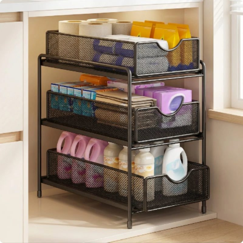 Under - Sink Storage Rack Space - Saving - Organizer with Pull - out Baskets Heavy Duty for Bathroom - View 10 | SAMAG