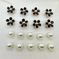 18PCS 3D Cute Daisies Pearl Shoe Charms Set Slide Sandals Clogs DIY Decoration Shoe Buckle Pins Accessory Gift