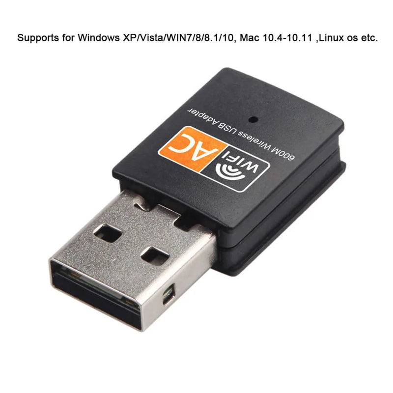 600Mbps Dual Band USB WiFi Dongle 2.4G 5GHz AC Wireless Network Adapter 802.11ac Mini Receiver For Desktop - Visuel 6 | SAMAG