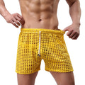 WOXUAN Men's Hollow Boxers New Fashion Loose Sexy Mesh Hollow Pants Comfortable Breathable Sexy Mesh Pants Quick Dry Underwear
