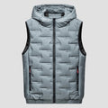 Men Autumn Winter Thickened Waistcoat Hooded Sleeveless Zipper Placket Vest Coat Down Vest Outwear Men's Iinsulated Vest