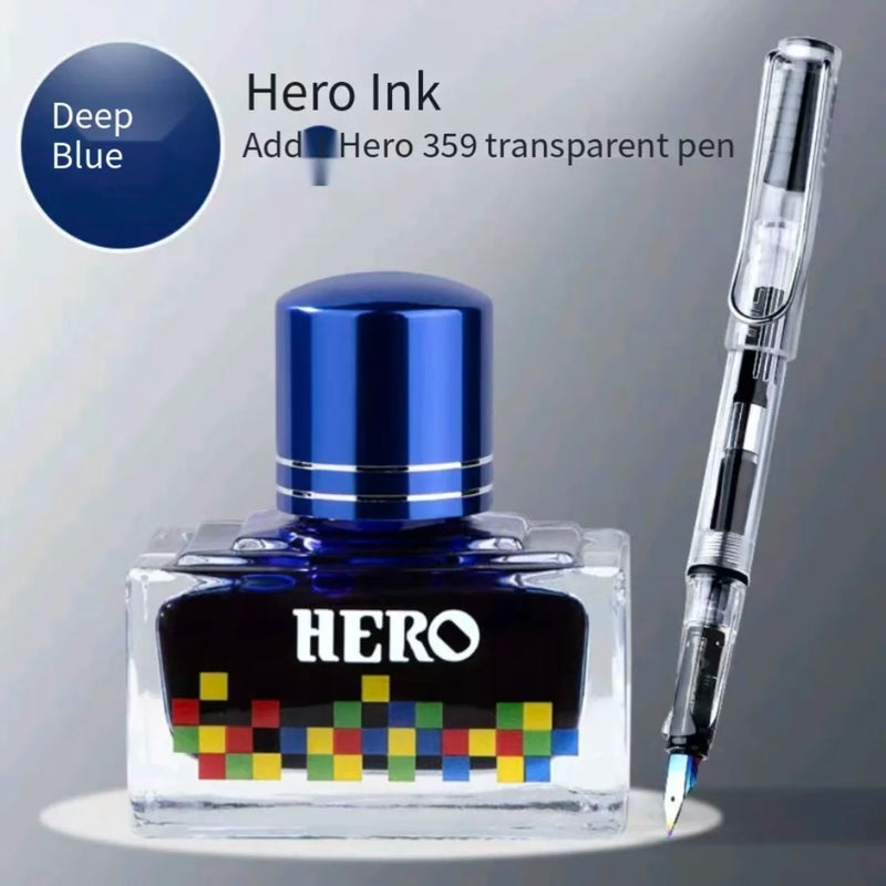 Hero 12 Colors Non-Carbon Ink 40ml Waterproof Quick Dry Fountain Pen Calligraphy Drawing Ink