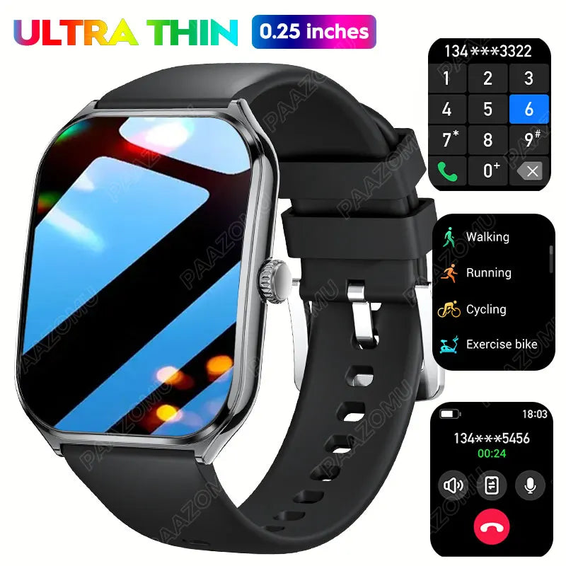 2026 New Smartwatch 1.96 inch Ultra-thin Bluetooth Call Health Monitor IP68 Waterproof 100 Sport Smart Bracelet For  Android iOS