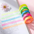 5Rolls Transparent Fluorescent Index Tabs Flags 5 Colors Book Annotation Sticky Note Highlighter Tape School Office Supplies