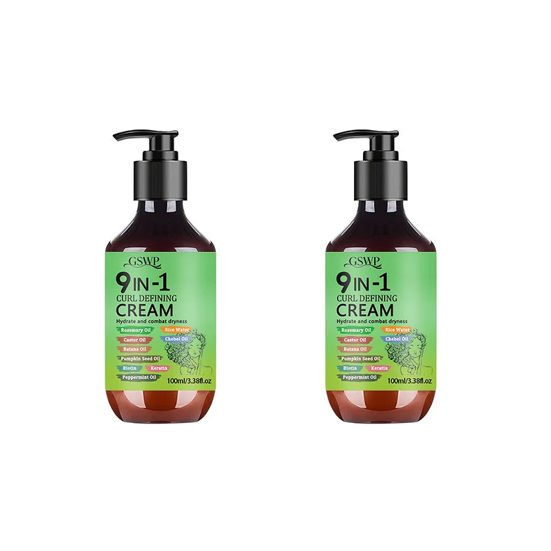 GSWP 9-In-1 Curl Styling Cream，with Rosemary, Batana Oil, Castor Oil, Keratin & Biotin.100ml/200ml