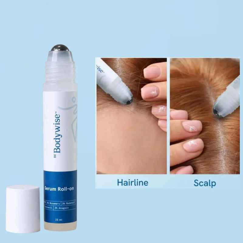 Bodywise Scalp Treatment Roll-on Essence - Rosemary Infused Anti-Frizz Strengthening Hair Roots For All Hair Types Care