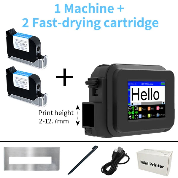 Iottim 12.7mm Mini Portable Inkjet Printer Small Business Date Label Printer QR code Logo Batch Number