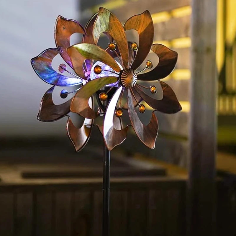 360° Rotating Garden Windmill Wind Chime Outdoor Solar-Powered Windmill Decor Perfect for Backyard Lawns Housewarming Gift
