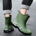 New style rain boots for men, fashionable short tube rain boots for work, rubber shoes for work, thick bottom water shoes