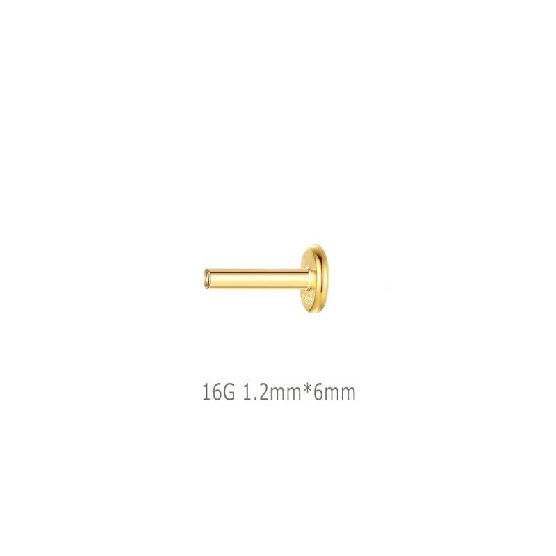 Aide 1pc 925 Sterling Silver Mini Zircon Thick Flat Screw Back Drop Earrings For Women K Gold Piercing Stud Earrings Jewelry