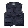 Men's Vest Summer Casual Photography Fishing Multi-Pocket Vest Outdoor Leisure Mountain Climbing Sleeveless V-Neck Custom Logo