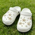 18PCS 3D Cute Daisies Pearl Shoe Charms Set Slide Sandals Clogs DIY Decoration Shoe Buckle Pins Accessory Gift
