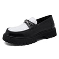 British Style Metal Buckle Loafers Men Thick-soled Wedding Shoes New Formal Business Comfort Shoes Slip-on Leather Casual Shoes