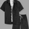 Summer Men's Cotton Linen Texture Lapel Short Sleeve | SAMAG