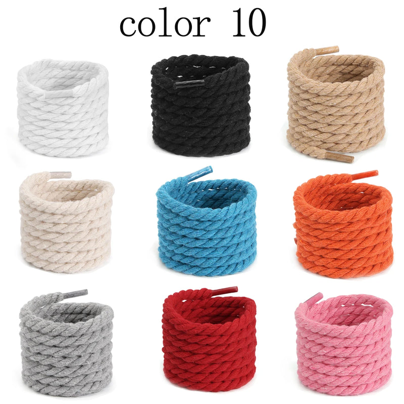 0.7mm Round Thick Hemp Style Shoelaces Solid Color for Men Women Hiking Sports Running