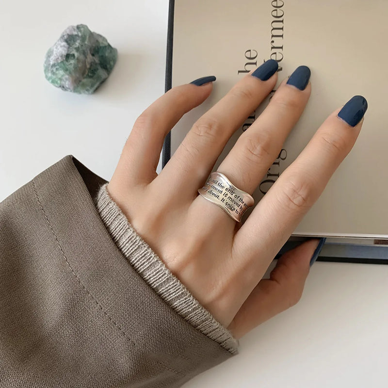 VENTFILLE 925 Sterling Silver Geometric Multilayer Round Bead Ring Female Fashion Punk Temperament - Visuel 19 | SAMAG