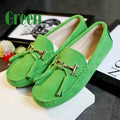 Cow leather womens shoes suede flats bow tie moccasins big size casual shoes size34-44