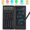 2-In-1 Foldable Scientific Calculator & 2.5 inch Writing Tablet 10 Digit LCD Display For College Office Student Teacher