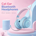 Cat Ear Headphones Bluetooth 5.1 Wireless Earphones with RGB Light Detachable Mic 40mm Stereo Drivers for Gaming Calls & Music